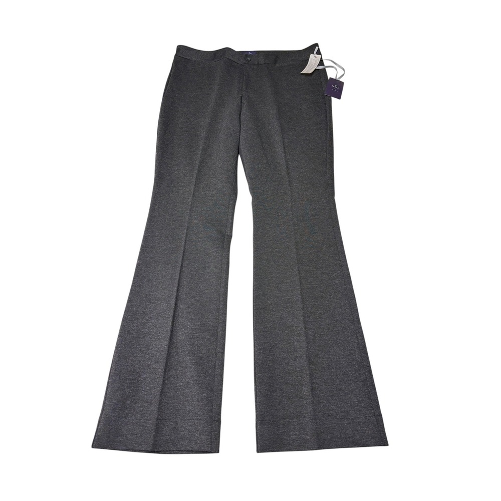 NWT NYDJ Michelle Stretch Ponte Trousers Heather Gray Womens 12 35X33